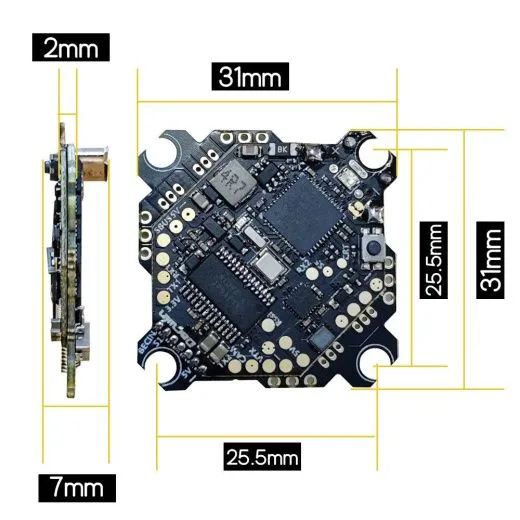 Интегрированная система DarwinFPV 15A 1-3S F411 Ultralight/Whoop AIO