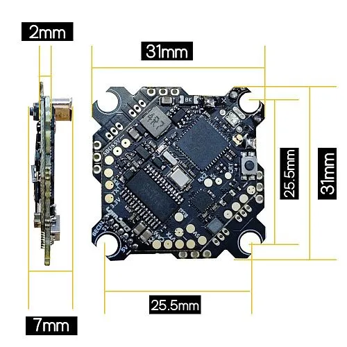 Интегрированная система DarwinFPV 15A 1-3S F411 Ultralight/Whoop AIO