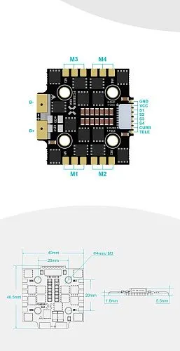Регулятор оборотов Foxeer Reaper F4 Mini 60A (4-в-1, BLHeli32)