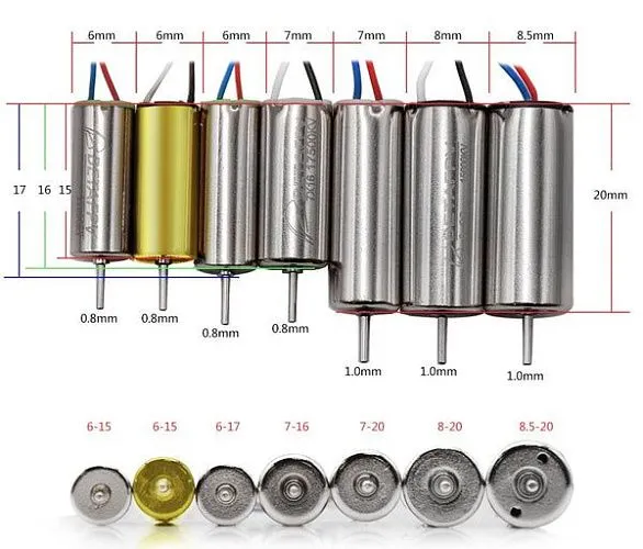 Моторы BETAFPV 7×16мм 19000KV Brushed (комплект 2CW+2CCW)