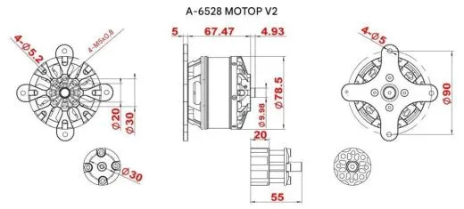 Двигатель Scorpion A-6528-200KV (V2)