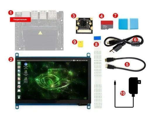 Комплект разработчика Jetson Nano Type C (Display Kit) с контроллером, дисплеем и камерой