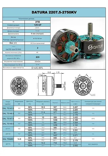 Мотор Foxeer Datura 2207.5-1960KV
