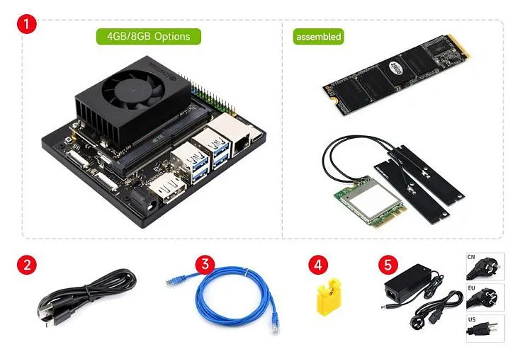 Полный комплект разработчика Jetson Orin Nano Dev Kit (с камерой и сенсорным дисплеем)