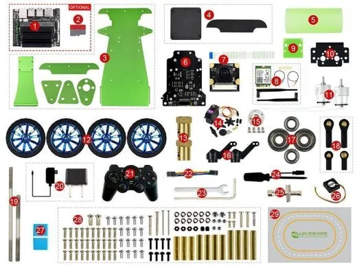 Гоночный AI-робот JetRacer AI Kit B с модулем Waveshare Jetson Nano