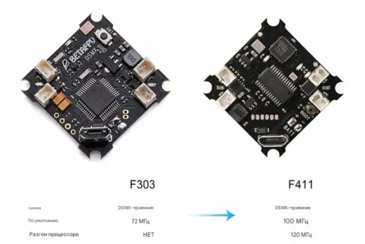 Полетный контроллер BETAFPV F4 DSMX Brushed с приемником и OSD