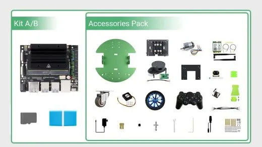 Профессиональный ROS-робот JetBot ROS AI Kit B с контроллером Waveshare Jetson Nano