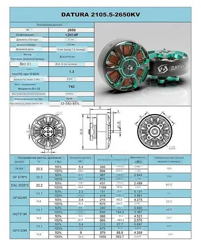 Мотор Foxeer Datura 2105.5-2650KV (T-Mount)