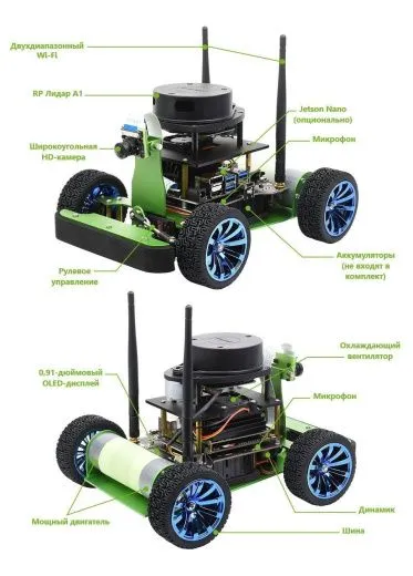 Гоночный ROS-робот JetRacer ROS AI Kit B с контроллером Waveshare Jetson Nano