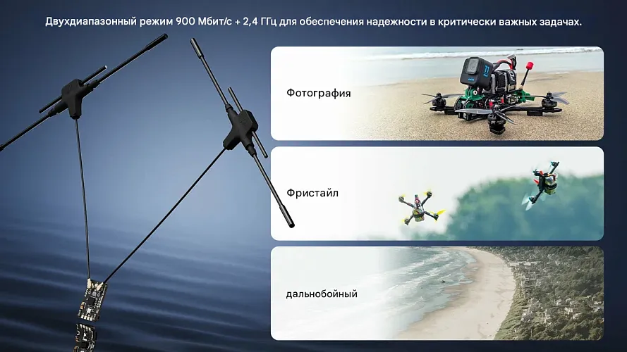 Приемник BETAFPV SuperX ELRS Gemini Xross Nano (ELRS 2.4G+868M)