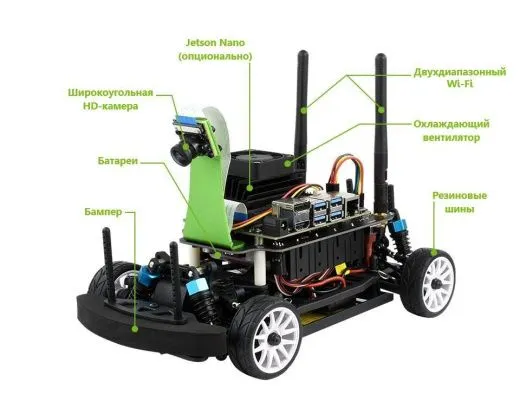 Гоночный AI-робот JetRacer Pro AI Kit B с контроллером Waveshare Jetson Nano