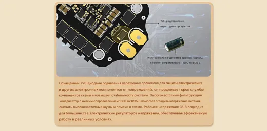 Контроллер скорости ESC Returner 3–6S 8Bit blheli_s 55A (4IN1) V1