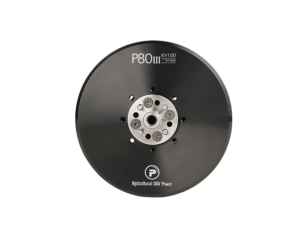 T-MOTOR P80Ⅲ KV120 — тяжёлонагруженный (heavy-lift) двигатель для сельскохозяйственных БПЛА (со штифтом) с максимальной тягой 18,2 кг.