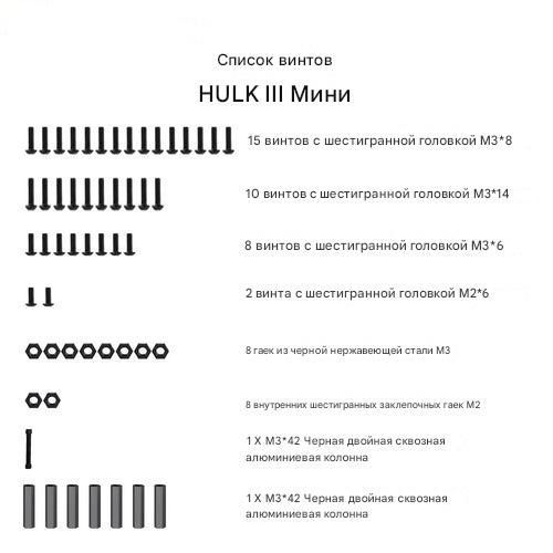 Набор крепежа для DarwinFPV HULK III