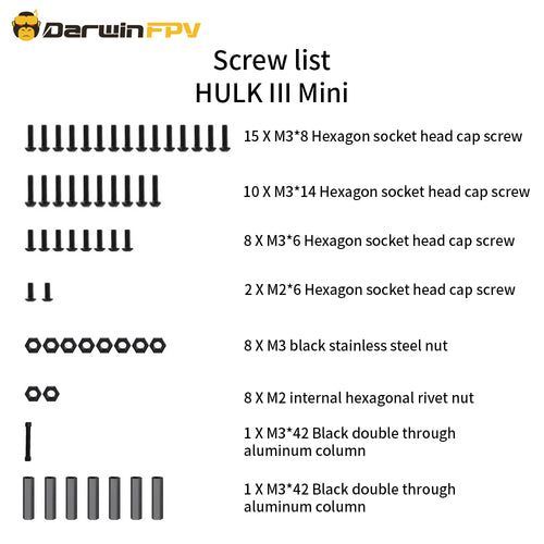 Набор крепежа для DarwinFPV HULK III