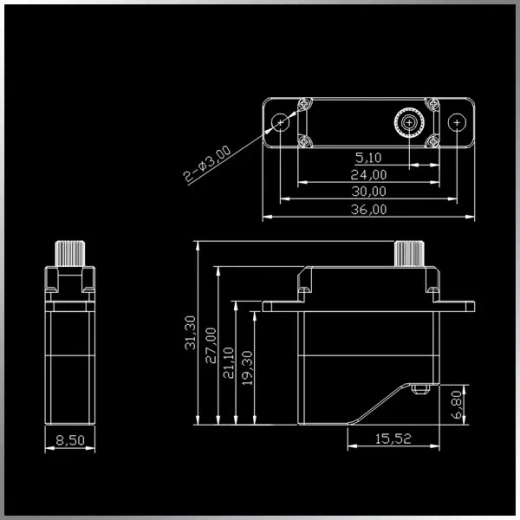 KMCLS0606WV цифровой сервопривод крыла со стальными шестернями