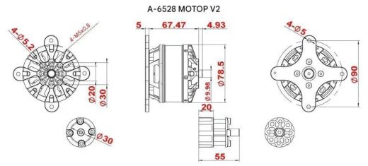 Двигатель Scorpion A-6528-180KV (V2)