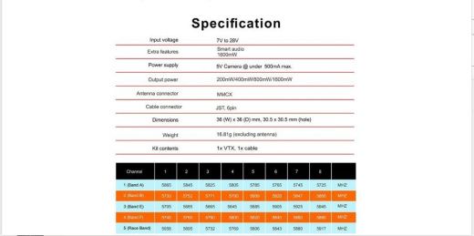 Видеопередатчик DarwinFPV AKK 5.8G 1.6W VTX
