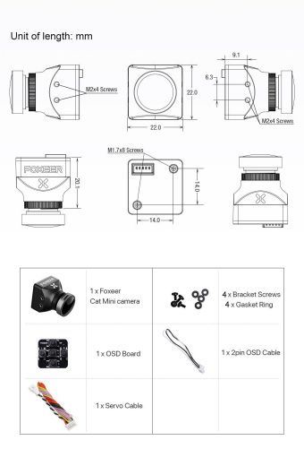 Камера Foxeer Mini Cat 3 (StarLight, 0.00001 Люкс, 1200 ТВЛ)