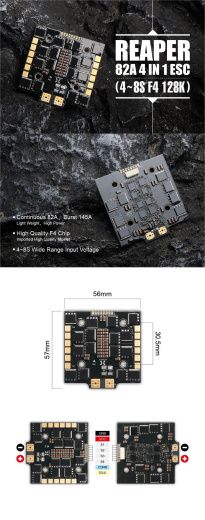 Регулятор оборотов Foxeer Reaper 82A (4-в-1, BLHeli32)