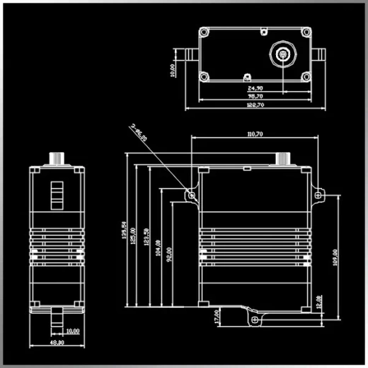 KMV700 цифровой сервопривод для БПЛА с косозубыми стальными шестернями (гигантский)