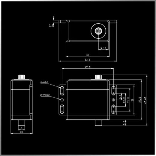 KMUAV01 цифровой стандартный сервопривод для БПЛА с полностью стальными шестернями