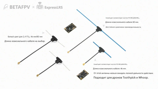 Дипольная Т-образная антенна BETAFPV (915 МГц)