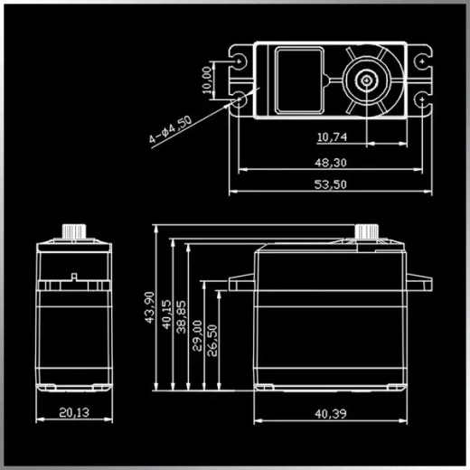 KTKM5512MD цифровой стандартный сервопривод с металлическими шестернями