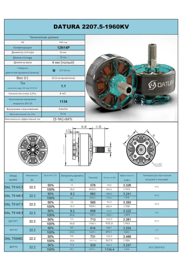 Мотор Foxeer Datura 2207.5-1960KV