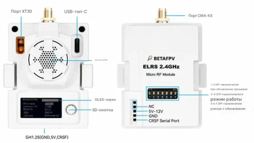 Передающий модуль BETAFPV ELRS Micro TX 868 МГц 500 мВт