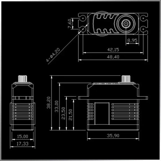 KMS36M цифровой мини-сервопривод со стальными шестернями