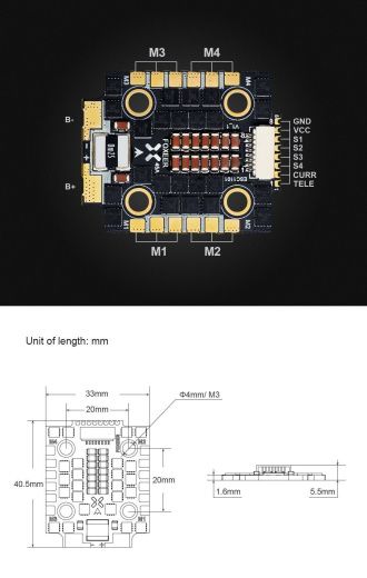 Регулятор оборотов Foxeer Mini Reaper 45A (4-в-1, BLHeli32, STM32)