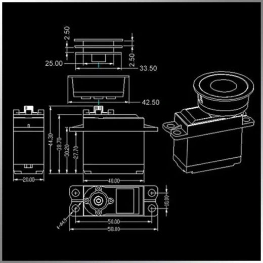 KMSW5508-2MD цифровой лебёдочный сервопривод с металлическими шестернями
