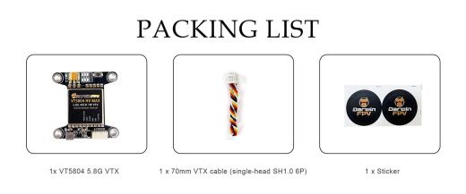 Видеопередатчик DarwinFPV VT5804 HV MAX 5.8G 1W