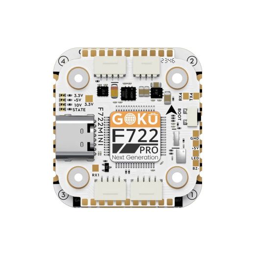 Полетный контроллер и ESC стек GOKU F722 Pro Mini V2 40A 20x20 Stack (8-bit)