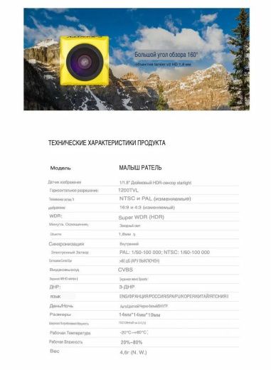 Камера Caddx Baby Ratel 14mm Nano 1200TVL 1,8 мм FPV