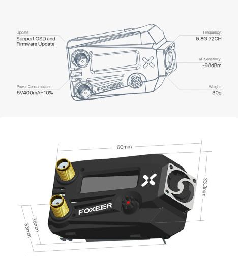 Приёмный модуль Foxeer Wildfire (5.8 ГГц, 72CH)