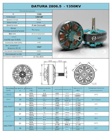 Мотор Foxeer Datura 2105.5-3650KV (T-Mount)