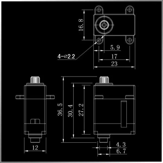 KMRBC03 цифровой мини-сервопривод для робота с металлическими шестернями