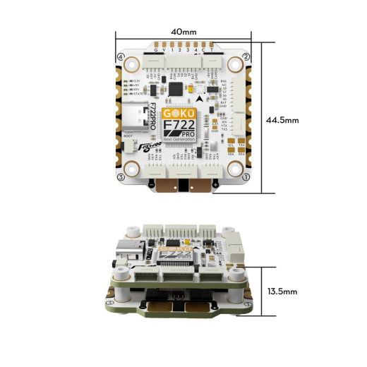 Полетный контроллер и ESC стек GOKU F722 PRO V2 55A 30x30 Stack (Official BL32)