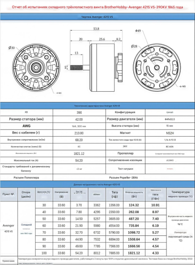 Мотор BrotherHobby Avenger 4215 V5 (CW) 390KV