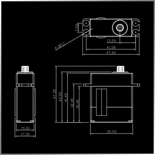 KMUAV03 цифровой мини-сервопривод БПЛА со стальными шестернями