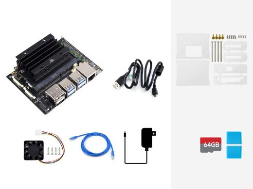 Полный комплект разработчика Jetson Nano Dev Kit E (бинокулярная камера в алюминиевом корпусе)