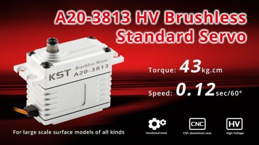 Бесколлекторный сервопривод KST A20 3813 (43кг, HV)