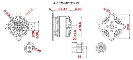 Двигатель Scorpion A-6528-200KV (V2)