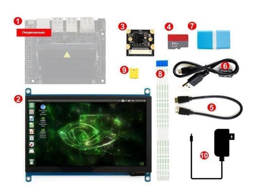 Комплект разработчика Jetson Nano Type C (Display Kit) с контроллером, дисплеем и камерой
