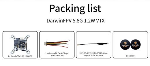 Видеопередатчик DarwinFPV 5.8G 1200mW Baby Ape VTX с антенной