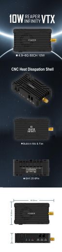 Видеопередатчик Foxeer Reaper Infinity 10W (4.9-6 ГГц, 80CH)