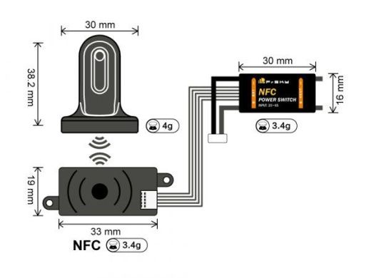 Бесконтактный силовой выключатель FrSky NFC Power Switch