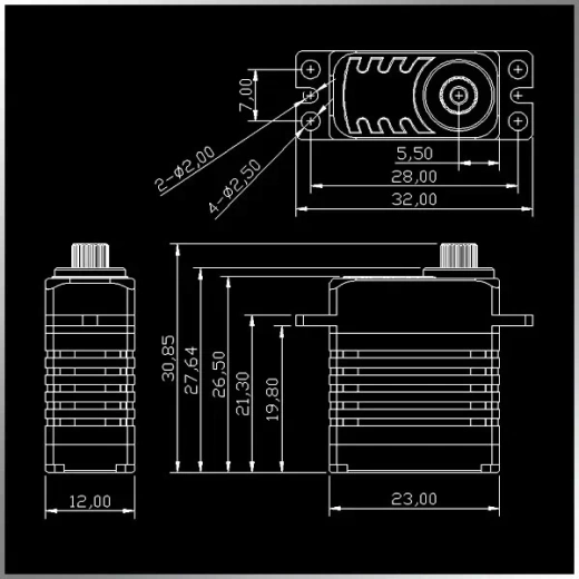 Мини сервопривод KMS09M